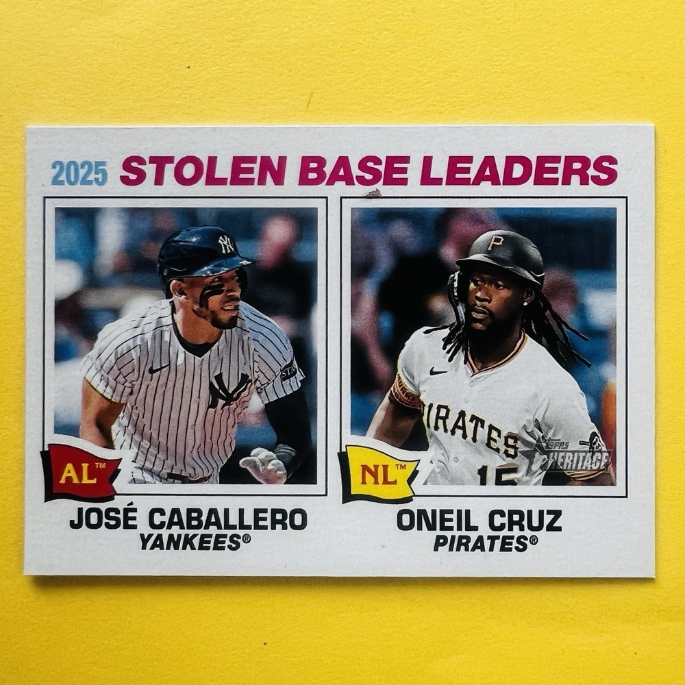 2026 Topps‎ Heritage 2025 Stolen Base Leaders Jose Caballero Oneil Cruz #4